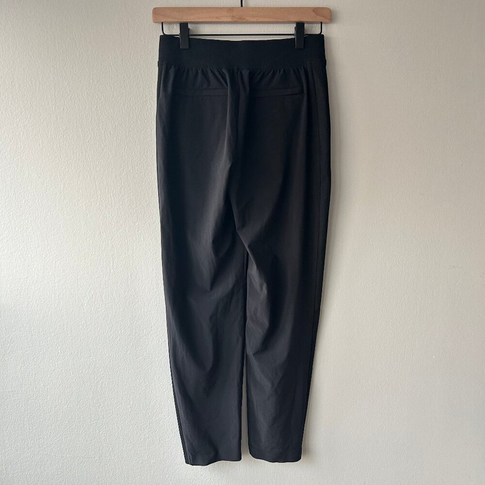 Athleta Brooklyn Ankle Pants Women 00 Black Rib Panel Stretch Travel - Picture 5 of 12